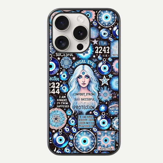 Angel Aura Shield Glass Case For iPhone 15 Pro Max by Custom World