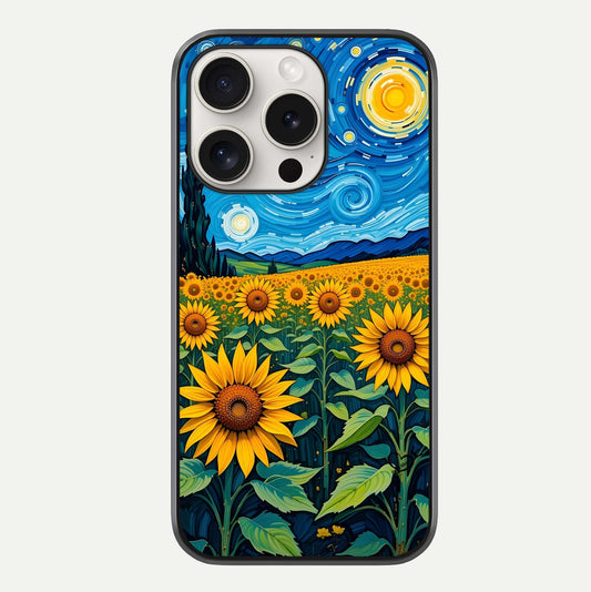 Starry Sunflower Dreams Glass Case For iPhone 15 Pro Max by Custom World
