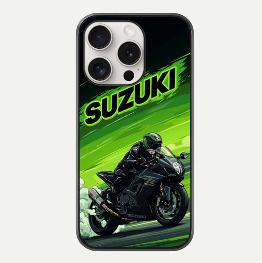 Suzuki Speed Beast Glass Case For iPhone 15 Pro Max by Custom World