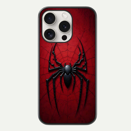Superhero Web Emblem Glass Case For iPhone 15 Pro Max by Custom World