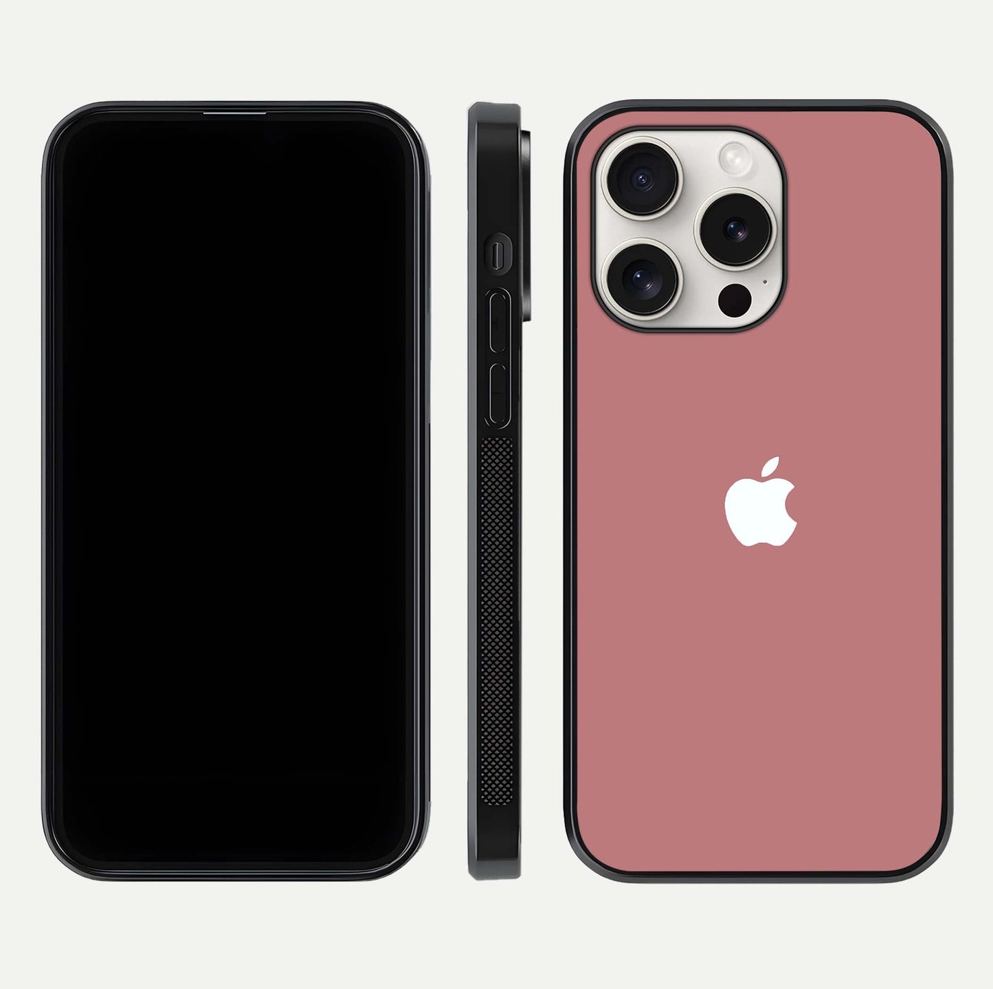 Apple Harmony Glass Case for iPhone 15 Pro Max front and back mockup showing harmony pattern and clean edge design