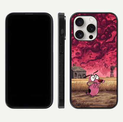Courage Under Sky Glass Case for iPhone 15 Pro Max dual-view layout displaying text alignment and glass finish