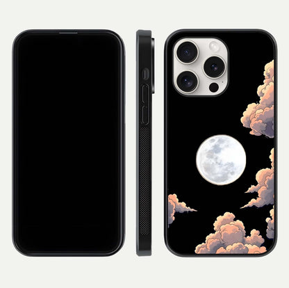 Shade Cloud Moon Glass Case for iPhone 15 Pro Max front & back layout showing soft gradient tones and edges