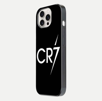 CR7 Elite Strike Glass Case for iPhone 15 Pro Max side-angle image showing polished edges and vibrant design