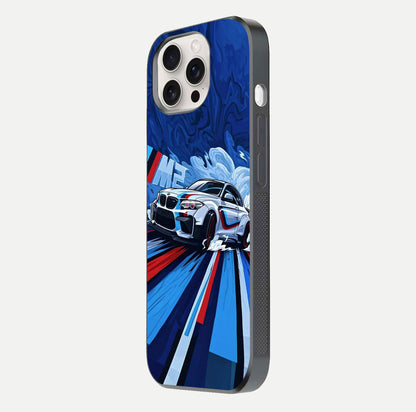 Drift Power Rush Glass Case for iPhone 15 Pro Max side-angle image capturing reflection glow and smooth curve