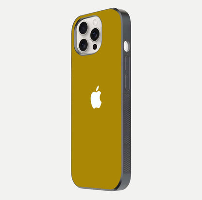 Golden Luxe Aura Glass Case for iPhone 15 Pro Max side-angle image showing reflection clarity and aura glow