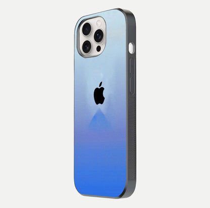 Gradient Apple Vibe Glass Case for iPhone 15 Pro Max side-angle image showing reflection glow and elegant surface