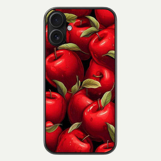 Apple Pattern Glass Case For iPhone 16 by Custom World