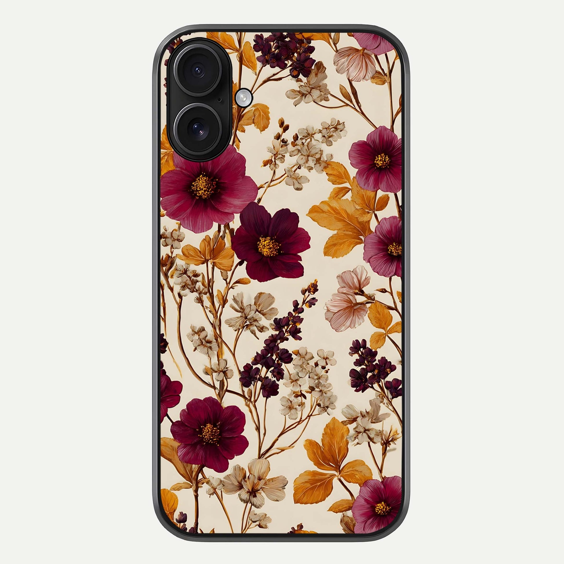 Autumn Wine Bloom Glass Case For iPhone 16 by Custom World