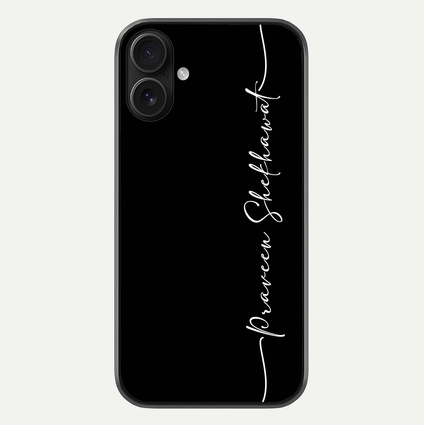 Black Tune Custom Name Glass Case For iPhone 16 by Custom World