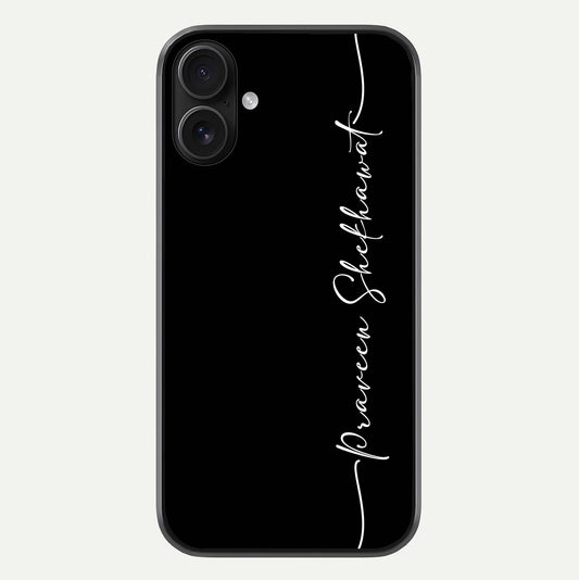 Black Tune Custom Name Glass Case For iPhone 16 by Custom World