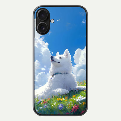 Blissful Cloud Pup Glass Case For iPhone 16 by Custom World