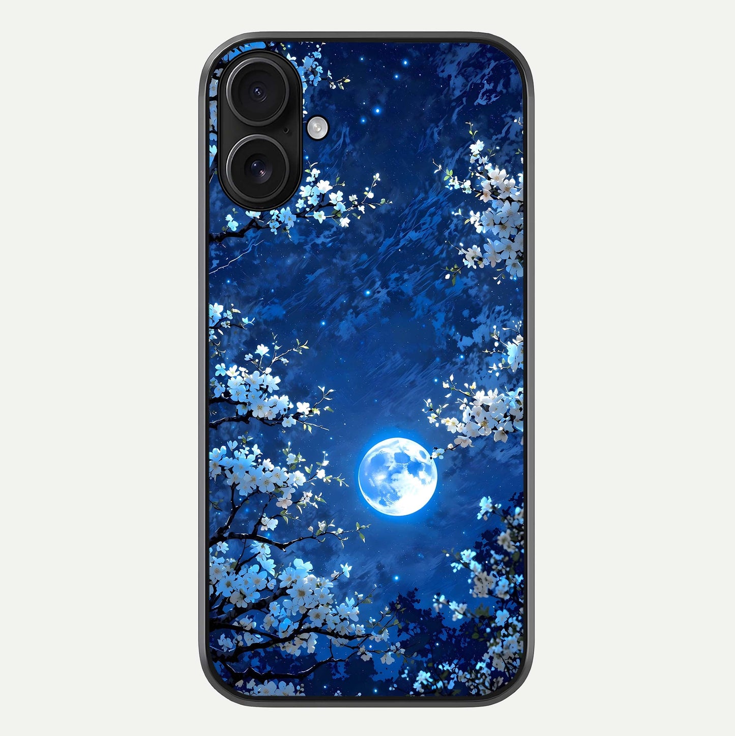 Blossom Moonlight Sky Glass Case For iPhone 16 by Custom World