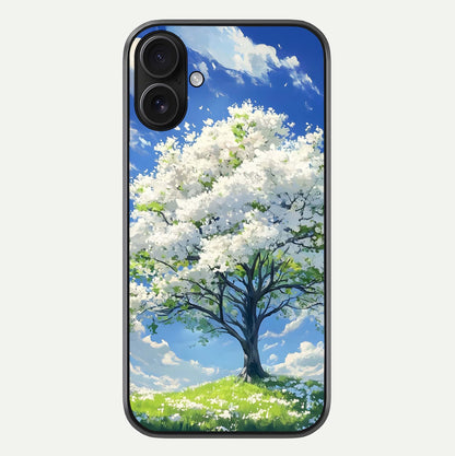 Blossom Sky Serenity Glass Case For iPhone 16 by Custom World
