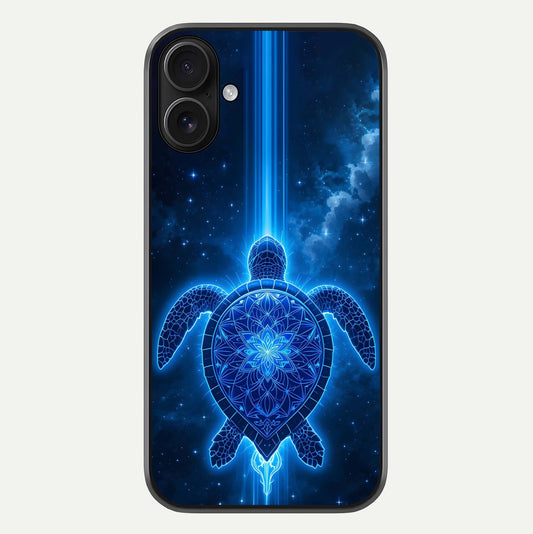 Blue Galaxy Turtle Glass Case For iPhone 16 by Custom World