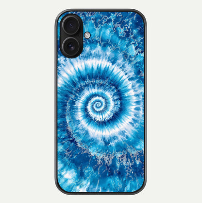 Blue Galaxy Wave Glass Case For iPhone 16 by Custom World