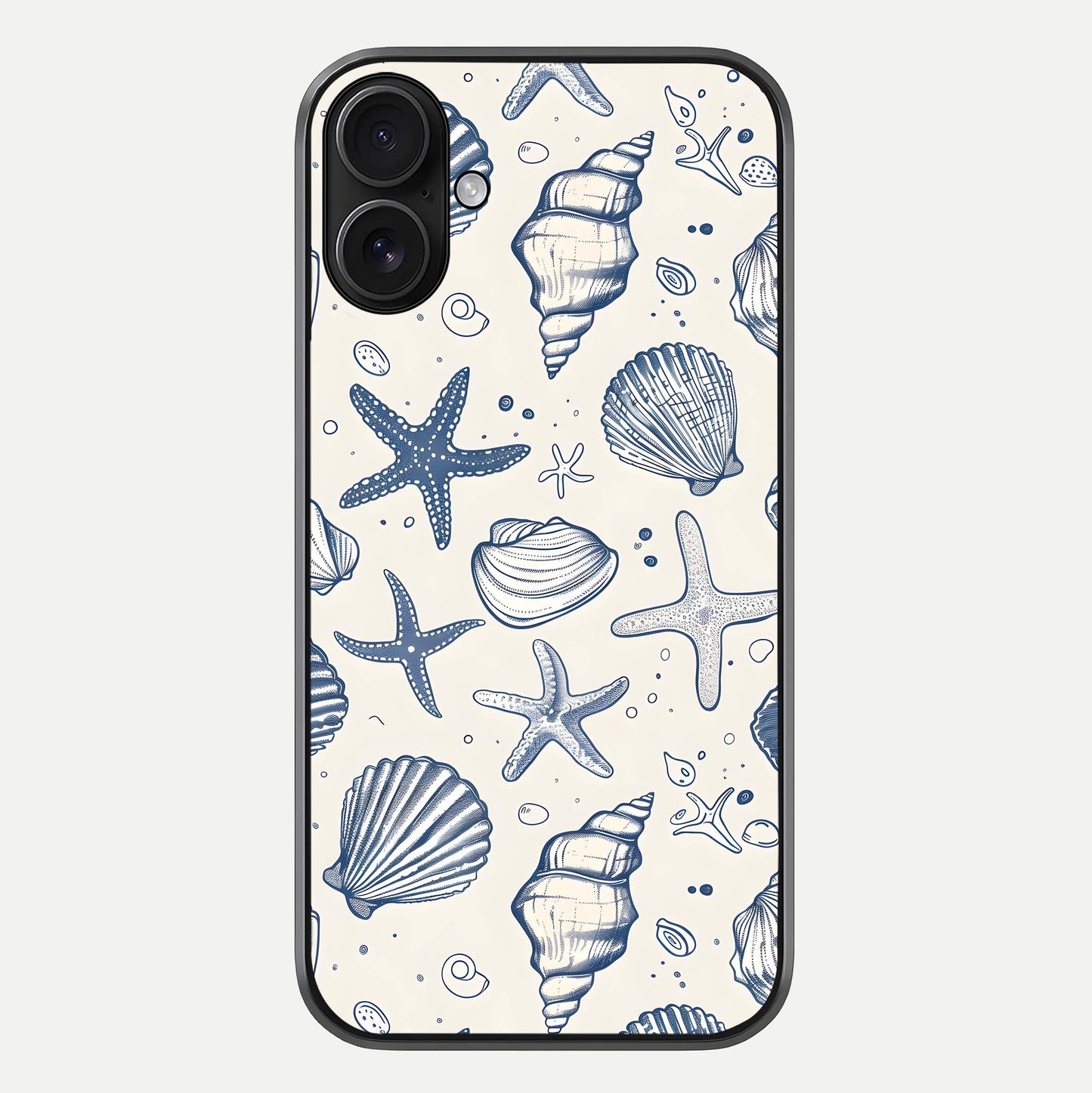 Blue Ocean Outline Glass Case For iPhone 16 by Custom World