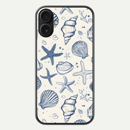 Blue Ocean Outline Glass Case For iPhone 16 by Custom World