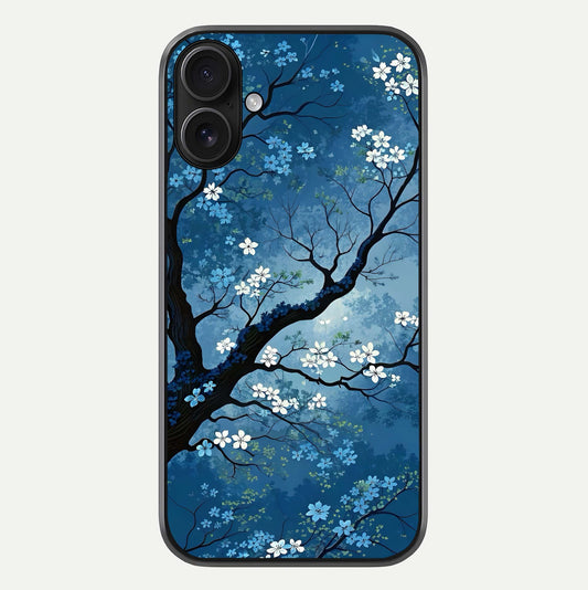 Blue Tree Serenity Glass Case For iPhone 16 by Custom World