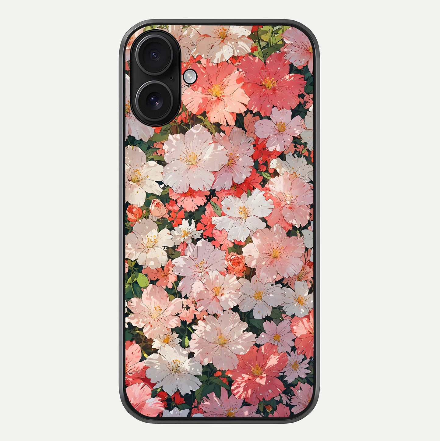 Blush Bloom Field Glass Case For iPhone 16 by Custom World