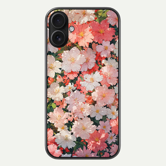 Blush Bloom Field Glass Case For iPhone 16 by Custom World