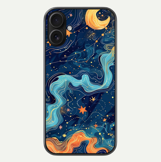 Celestial Dream Flow Glass Case For iPhone 16 by Custom World