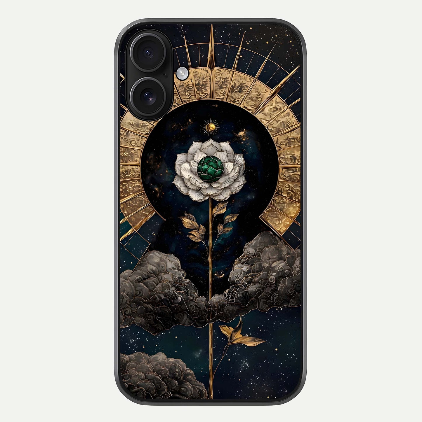 Celestial Lotus Morang Glass Case For iPhone 16 by Custom World