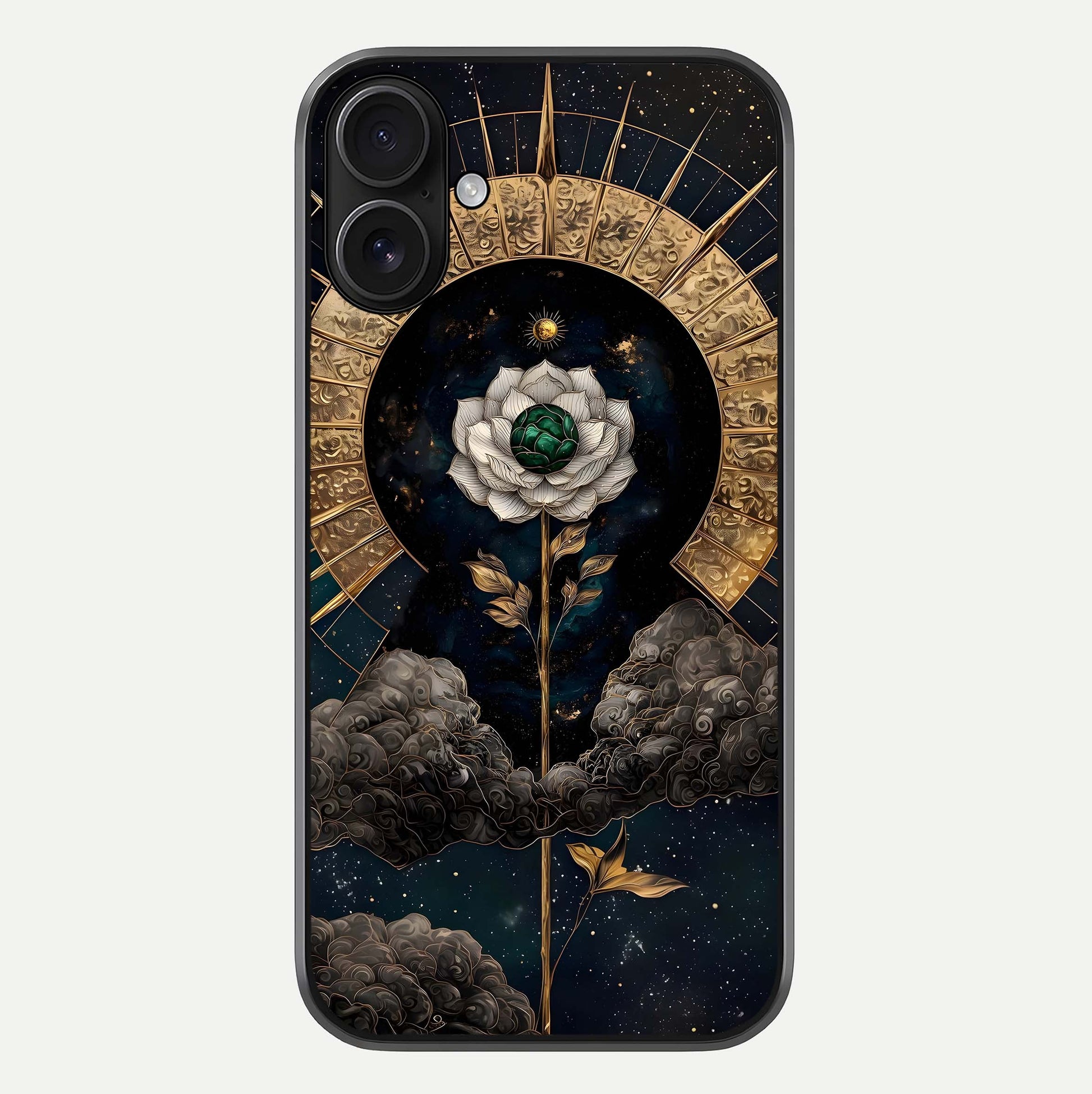 Celestial Lotus Morang Glass Case For iPhone 16 by Custom World