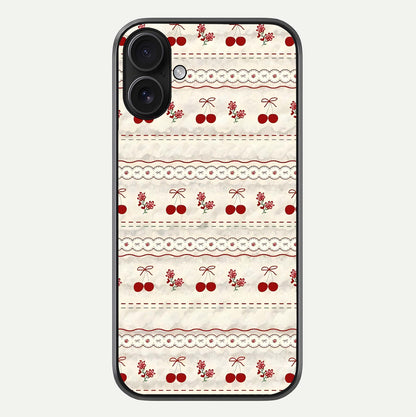 Cherry Bloom Charm Glass Case For iPhone 16 by Custom World