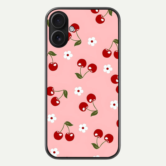 Cherry Love Mood Glass Case For iPhone 16 by Custom World