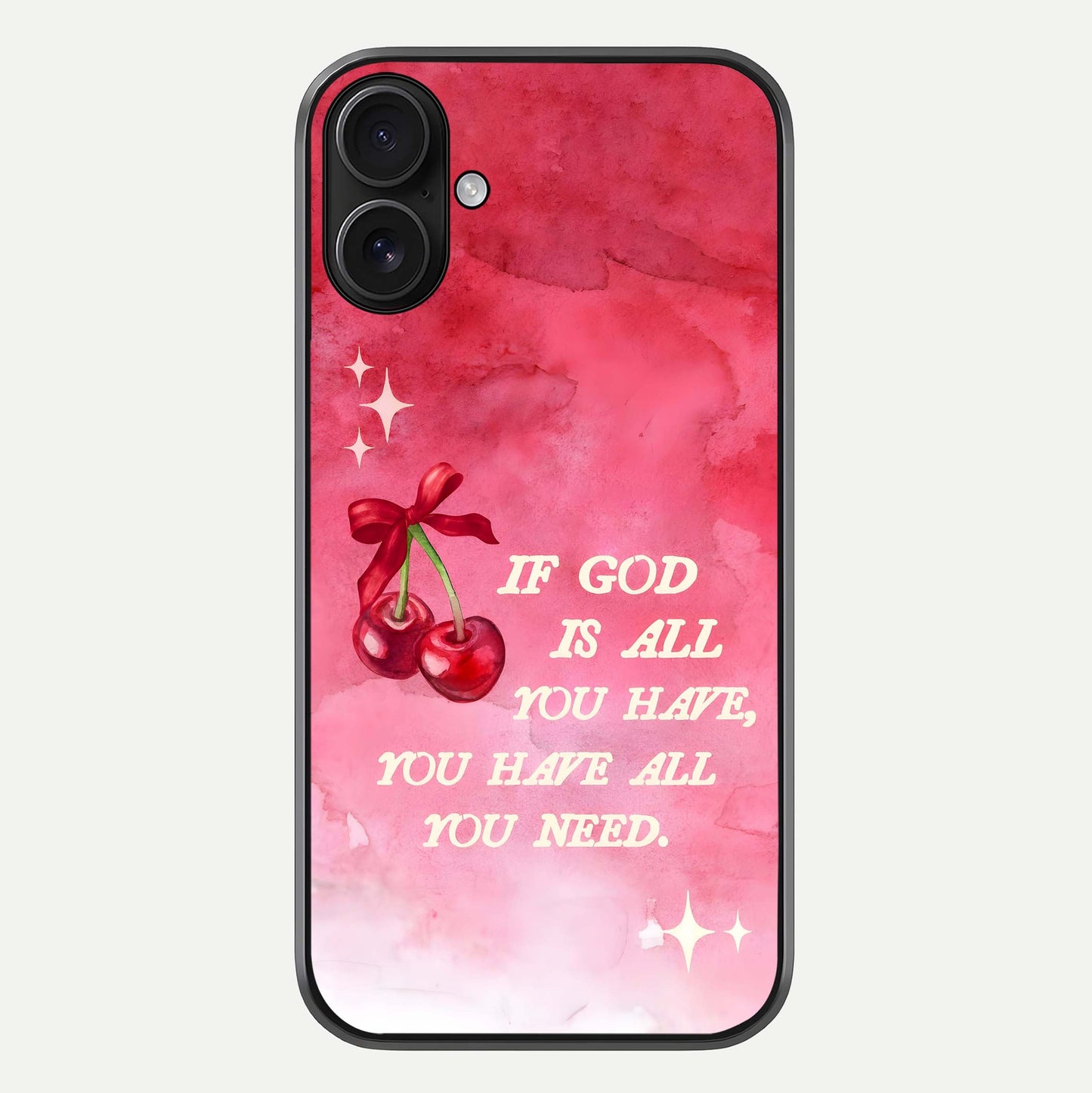 Cherry Quote Glass Case For iPhone 16 by Custom World