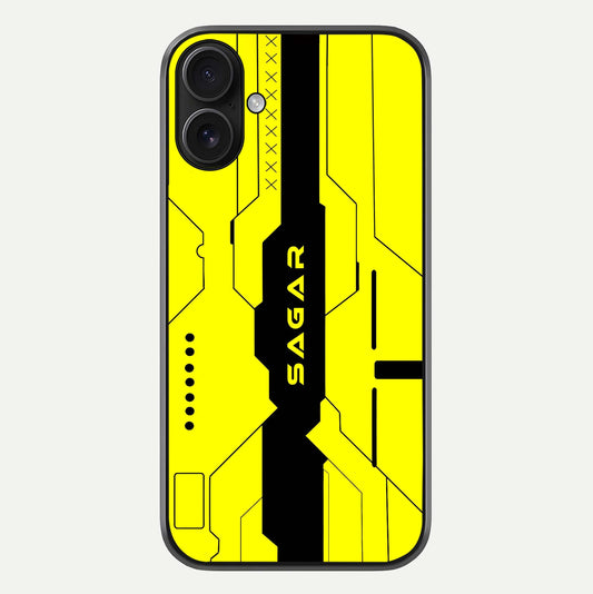 Circuit CYBERPUNK Custom Name Glass Case For iPhone 16 by Custom World