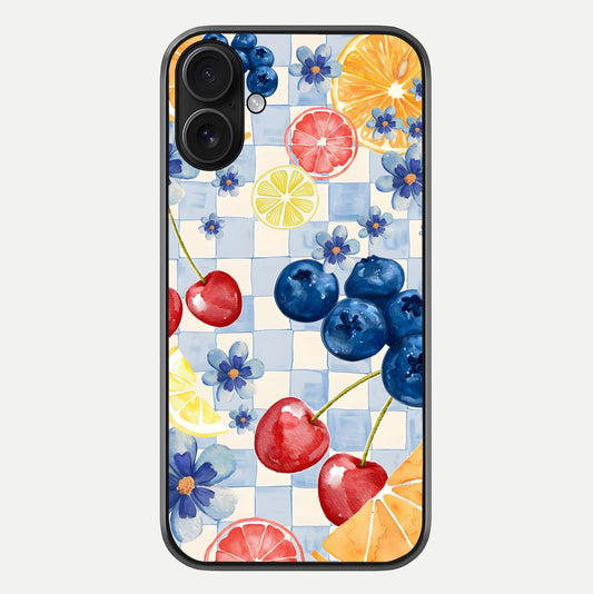 Citrus Bloom Joy Glass Case For iPhone 16 by Custom World
