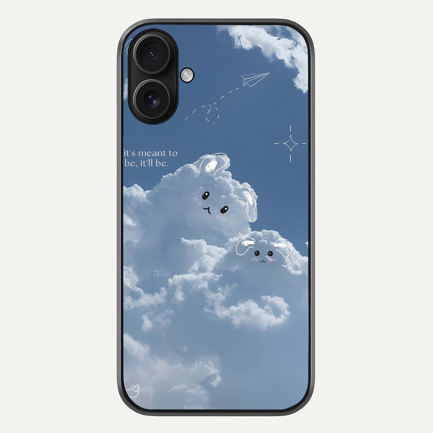 Cloud Bunny Dreams Glass Case For iPhone 16 by Custom World