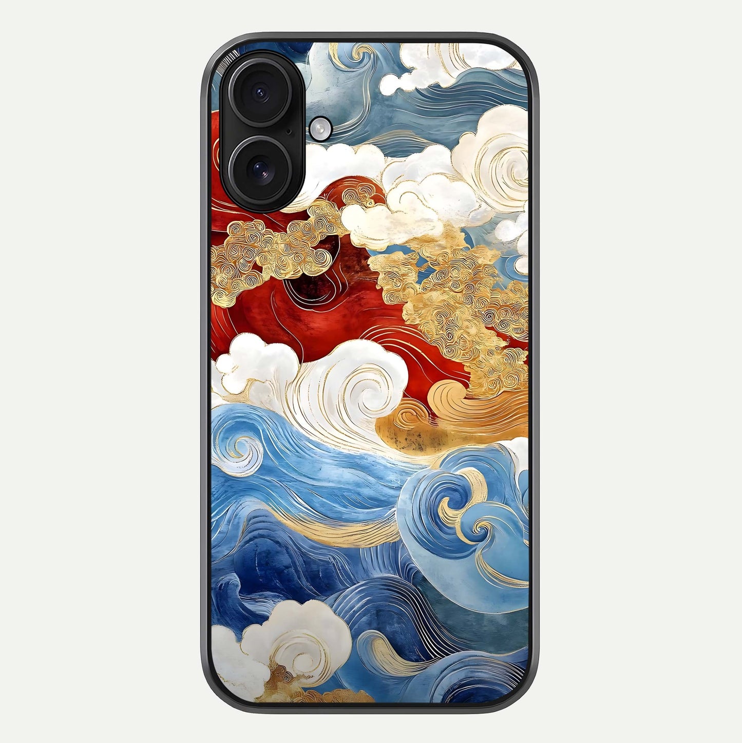 Colored Waves Glass Case For iPhone 16 by Custom World