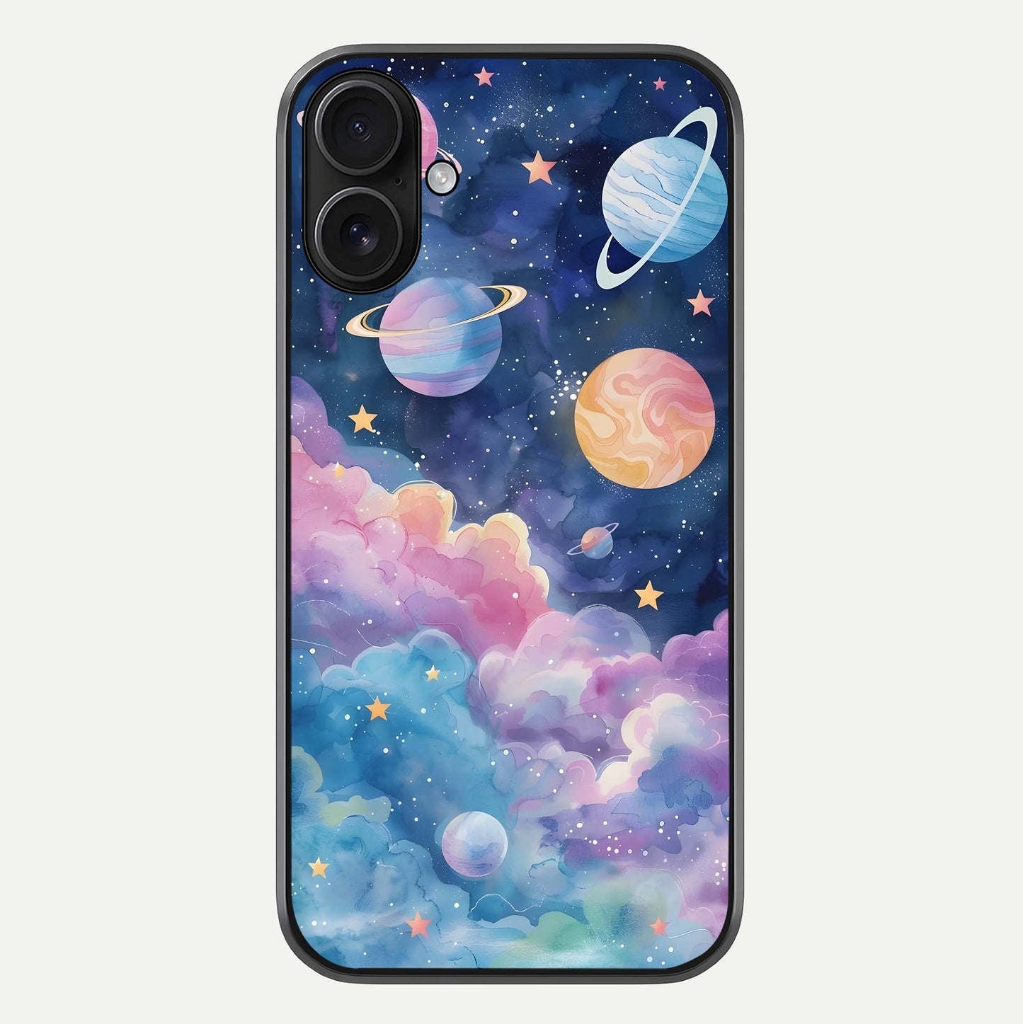 Cosmic Planet Dreams Glass Case For iPhone 16 by Custom World
