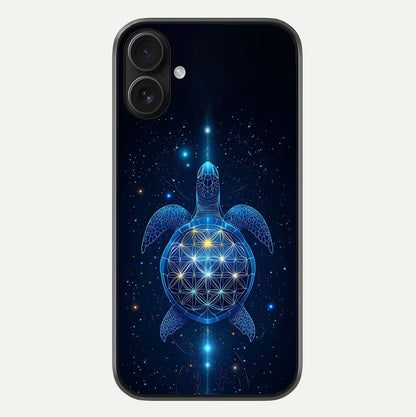 Crimson Blue Turtle Glass Case For iPhone 16 by Custom World
