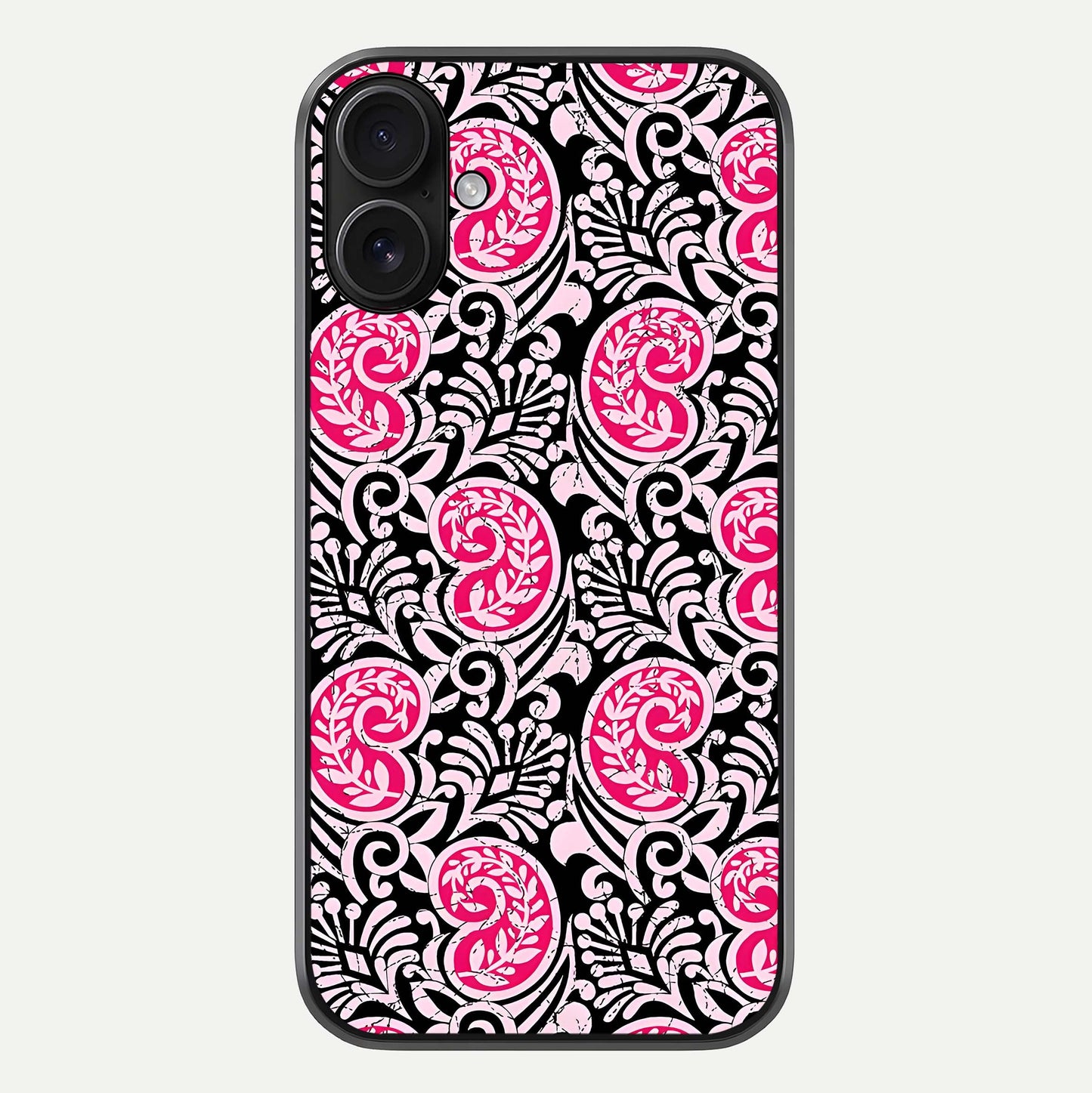 Crimson Paisley Charm Glass Case For iPhone 16 by Custom World