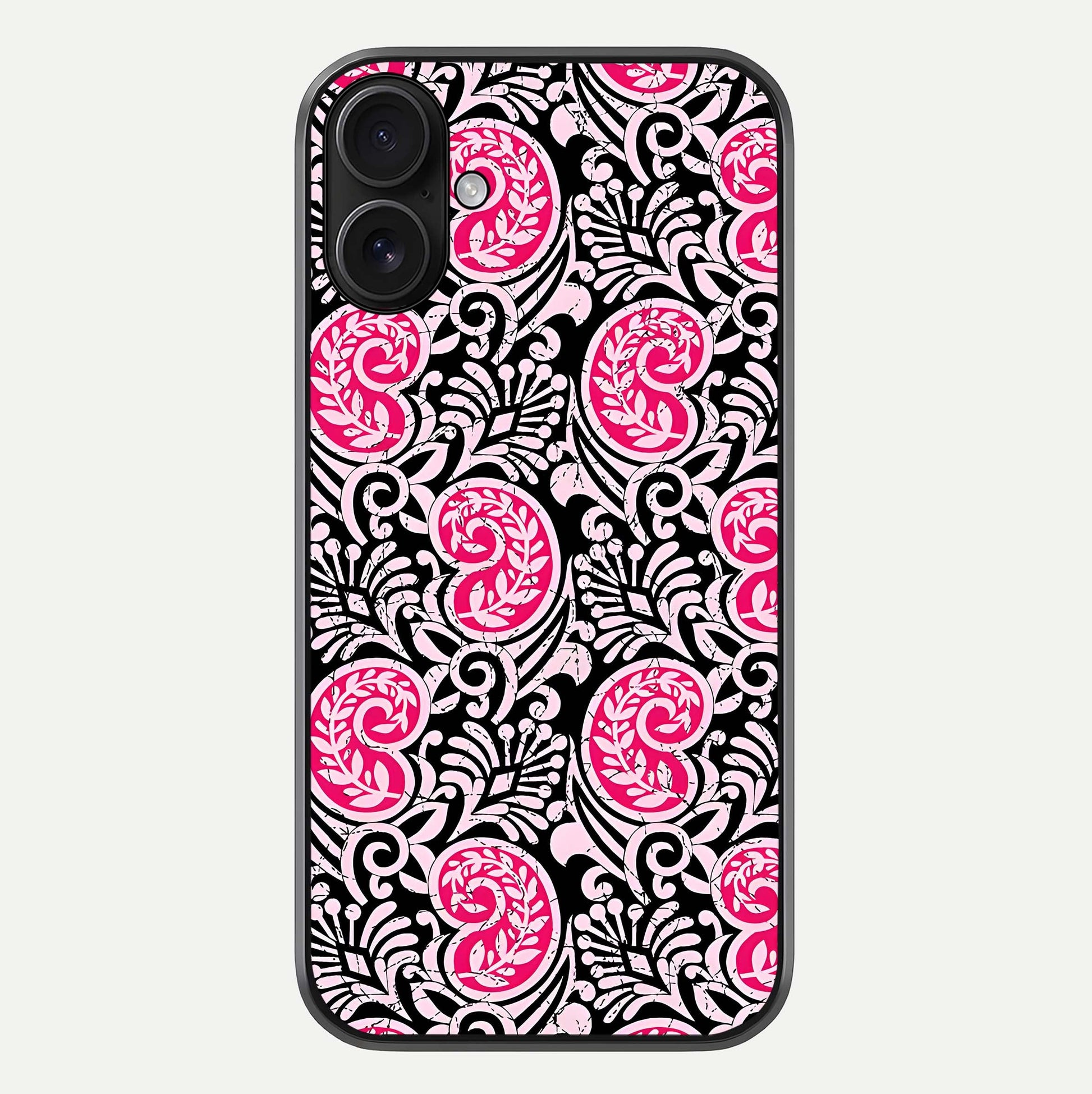 Crimson Paisley Charm Glass Case For iPhone 16 by Custom World