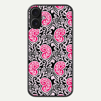 Crimson Paisley Charm Glass Case For iPhone 16 by Custom World