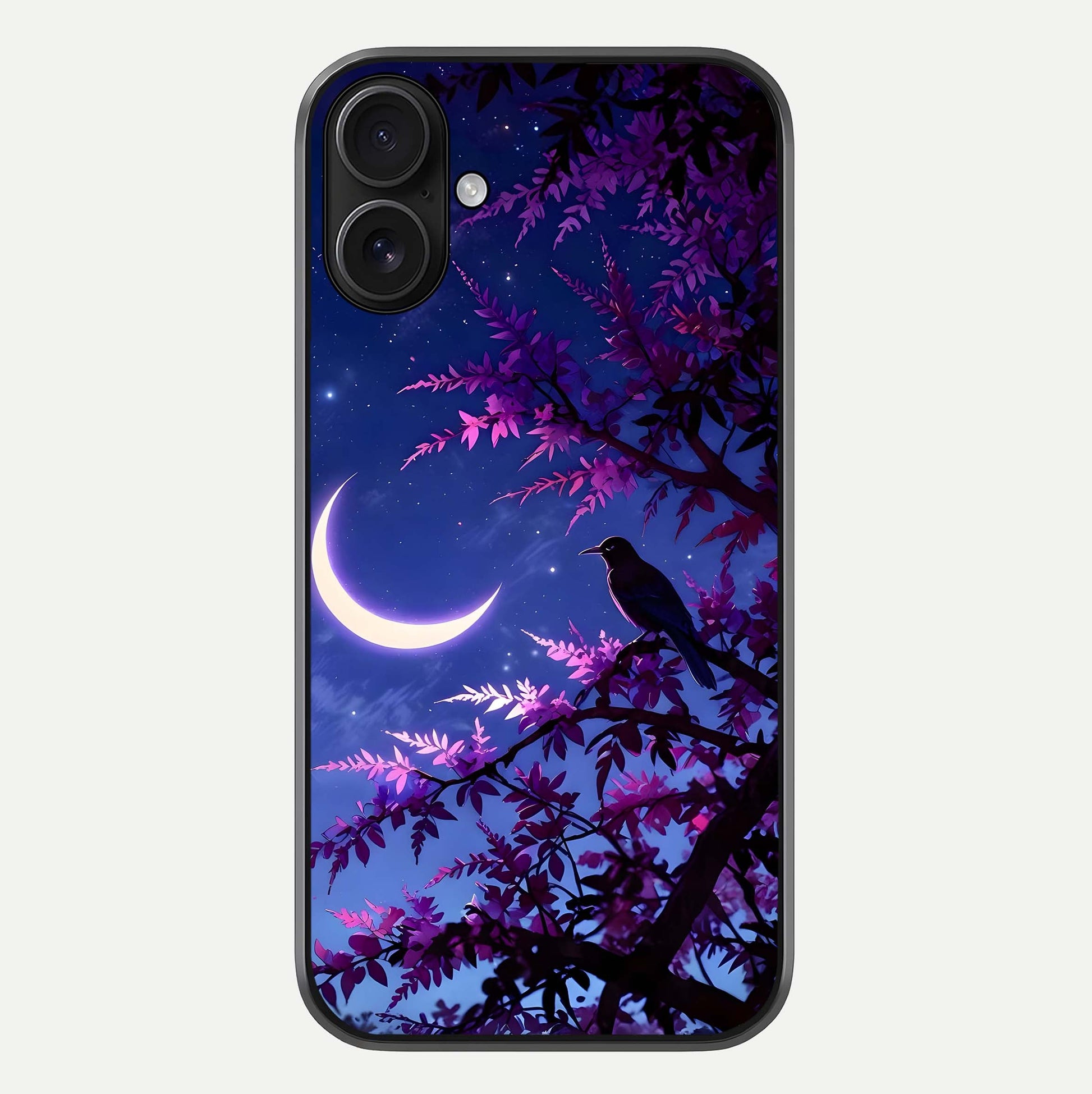 Crow & Moon Scenery Glass Case For iPhone 16 by Custom World