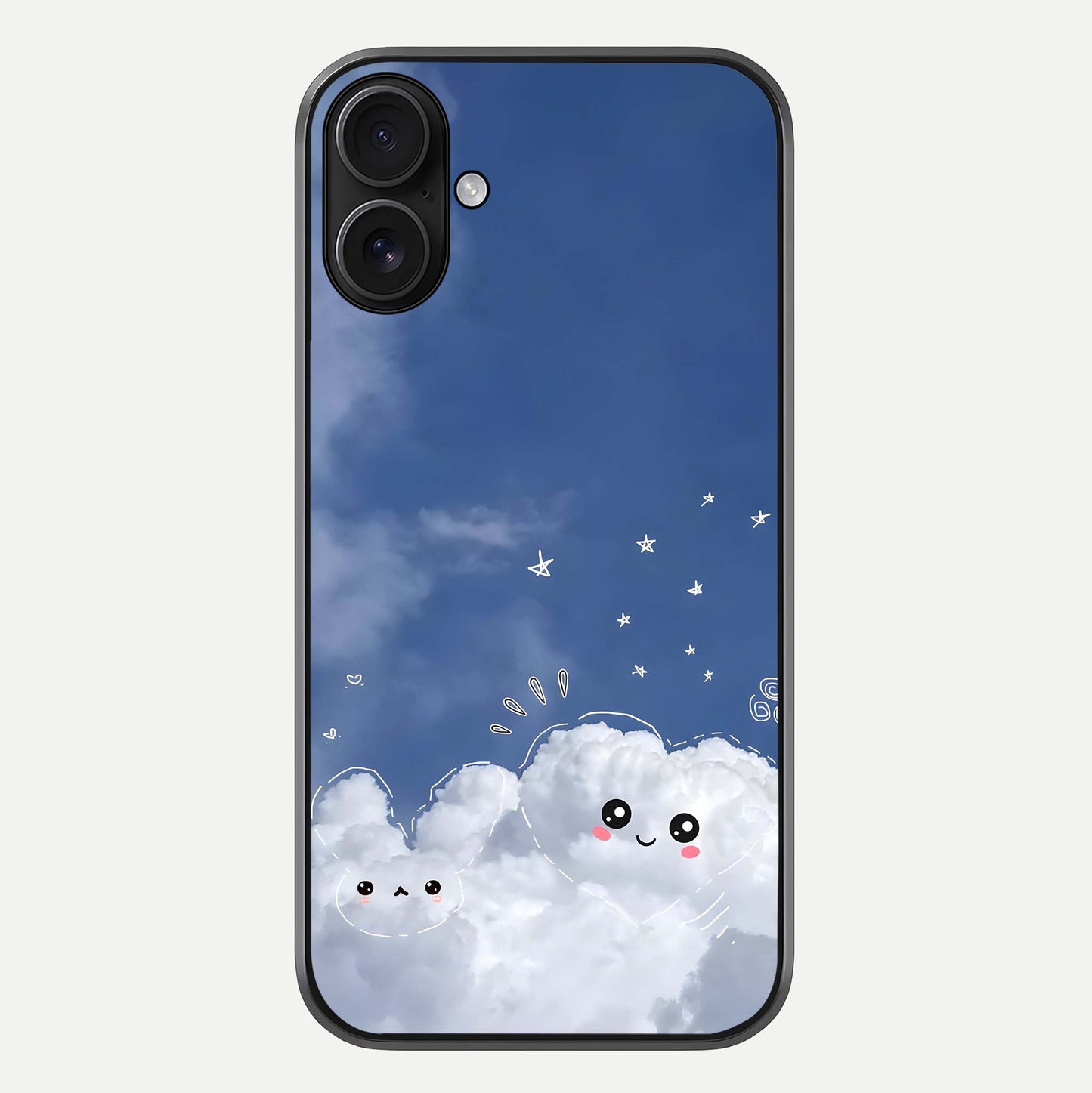 Cute Blossom Cloud Glass Case For iPhone 16 by Custom World