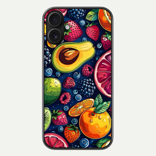 Cute Fruits Art Glass Case For iPhone 16 by Custom World