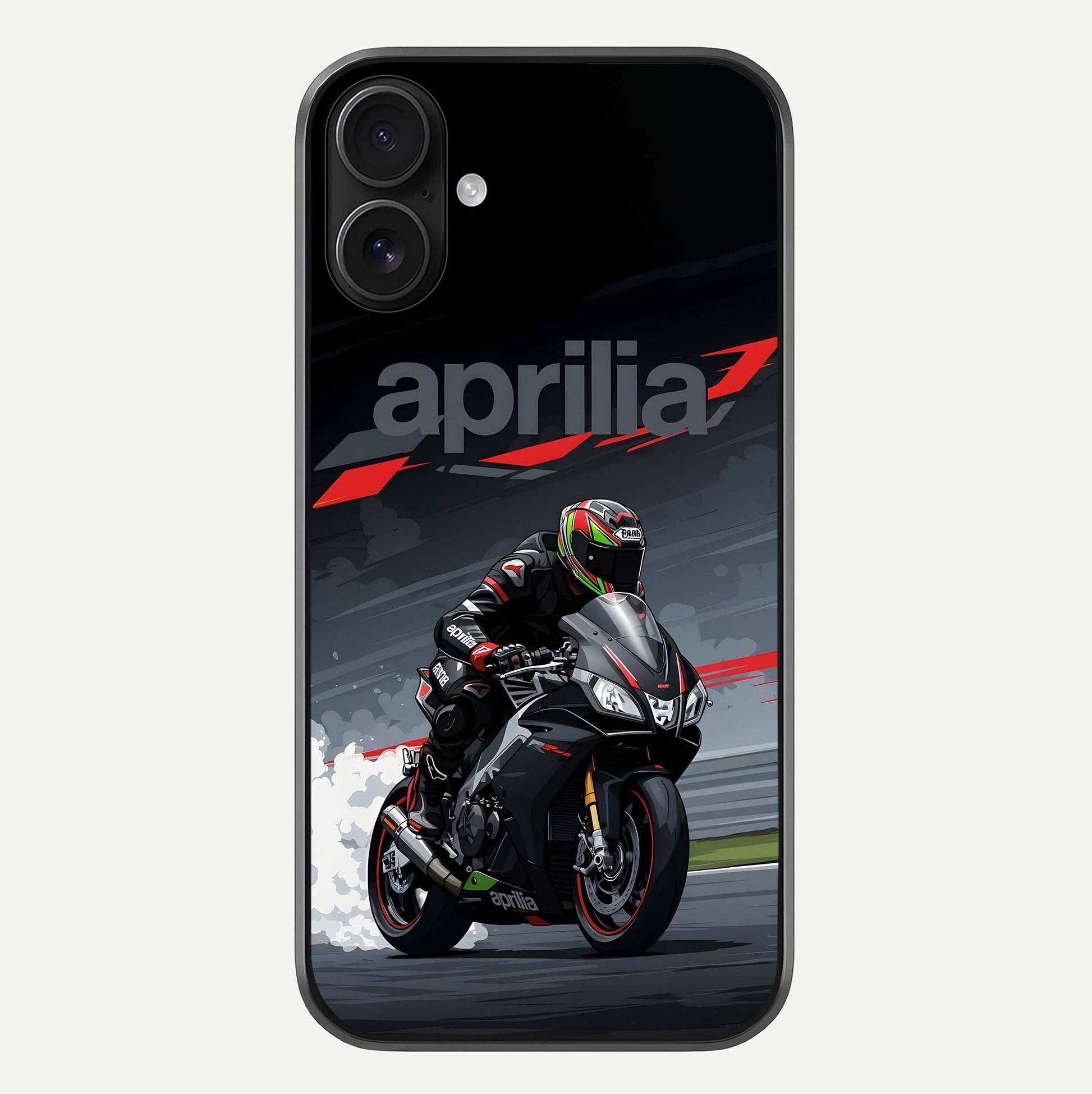 Dark Aprilla Glass Case For iPhone 16 by Custom World