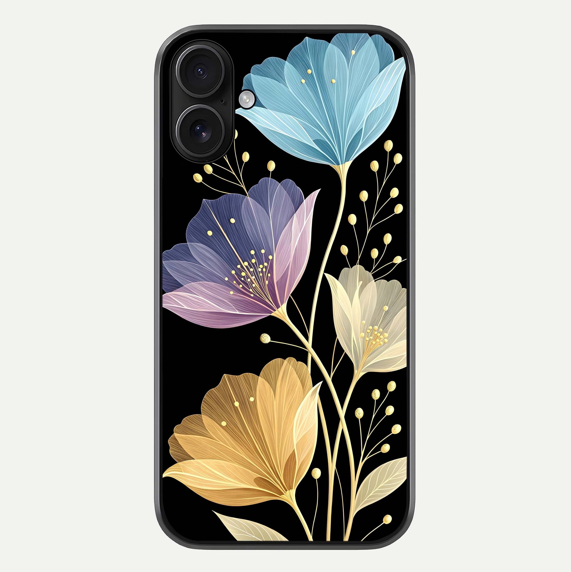 Flower Bloom Glow Glass Case For iPhone 16 by Custom World