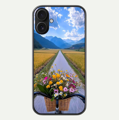 Golden Field Journey Glass Case For iPhone 16 by Custom World