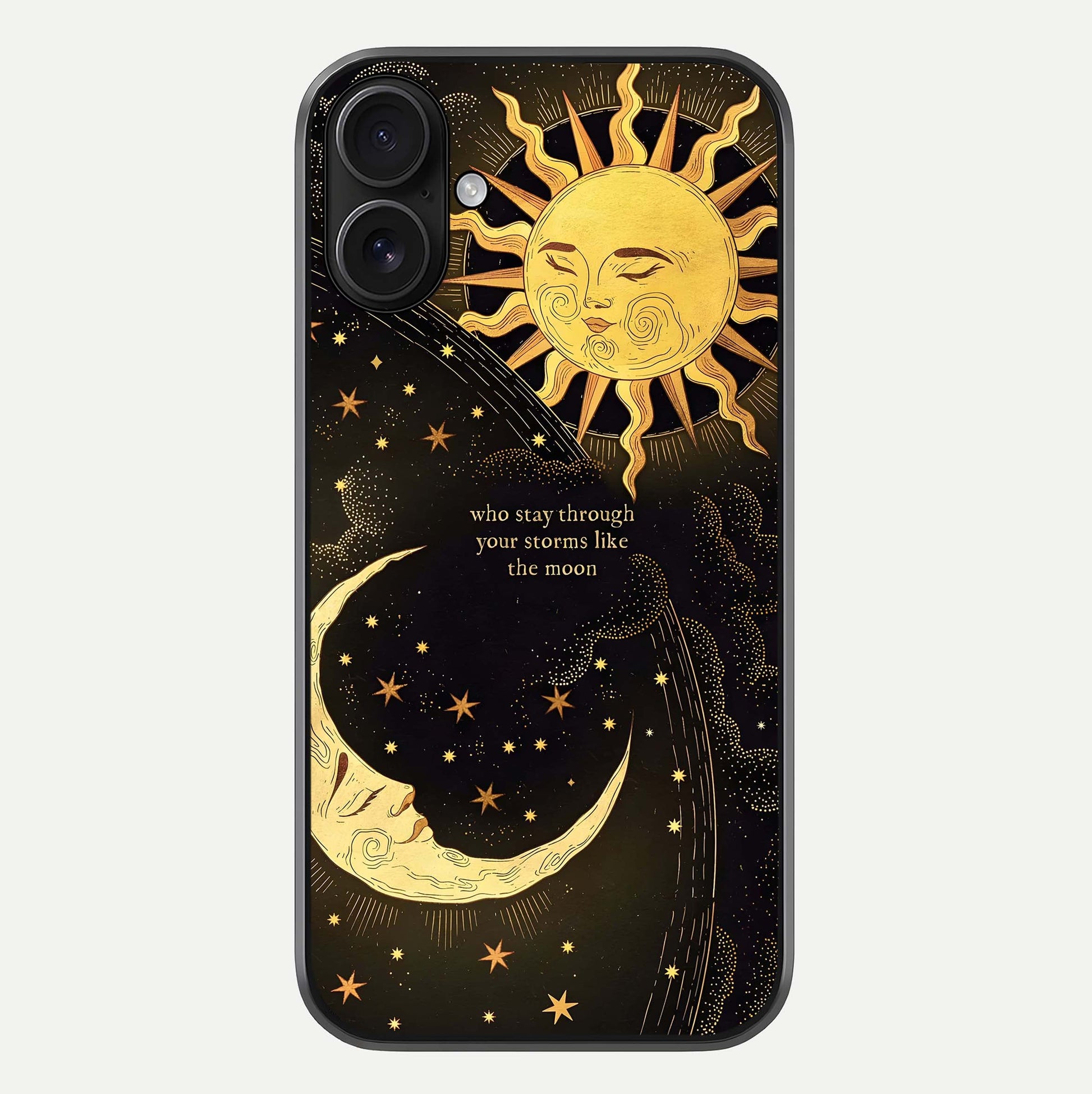 Golden Lunar Love Glass Case For iPhone 16 by Custom World