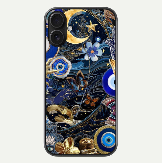 Golden Moon Magic Glass Case For iPhone 16 by Custom World