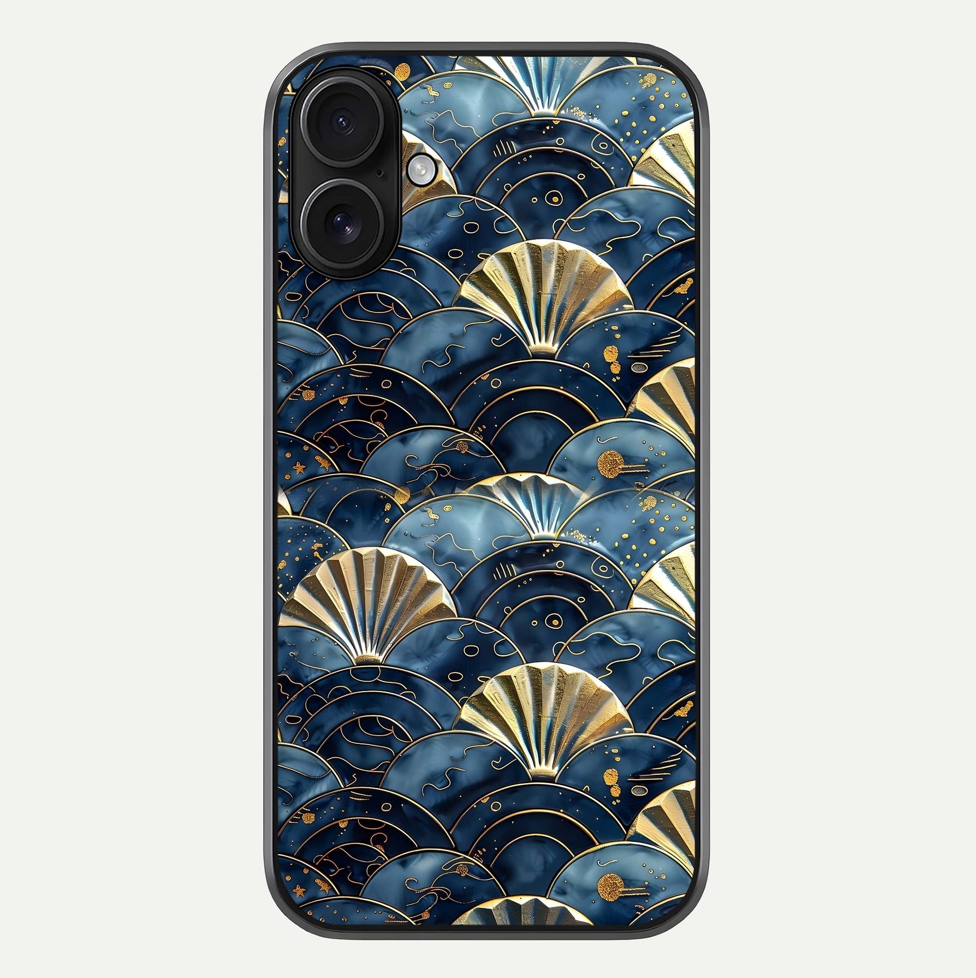 Golden Wave Luxe Glass Case For iPhone 16 by Custom World