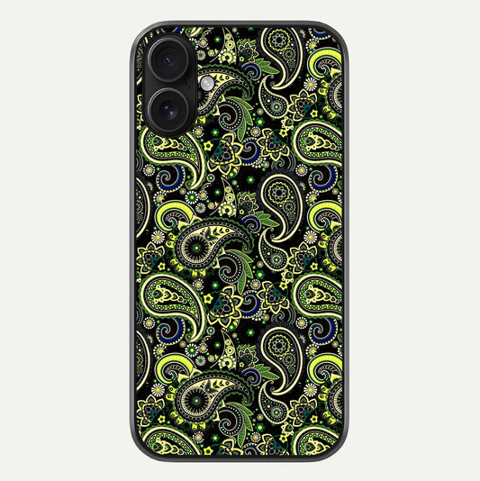 Green Mandala Pattern Glass Case For iPhone 16 by Custom World